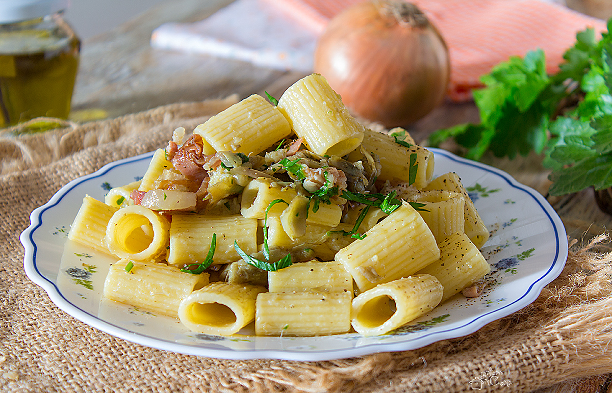 pasta carciofi e speck